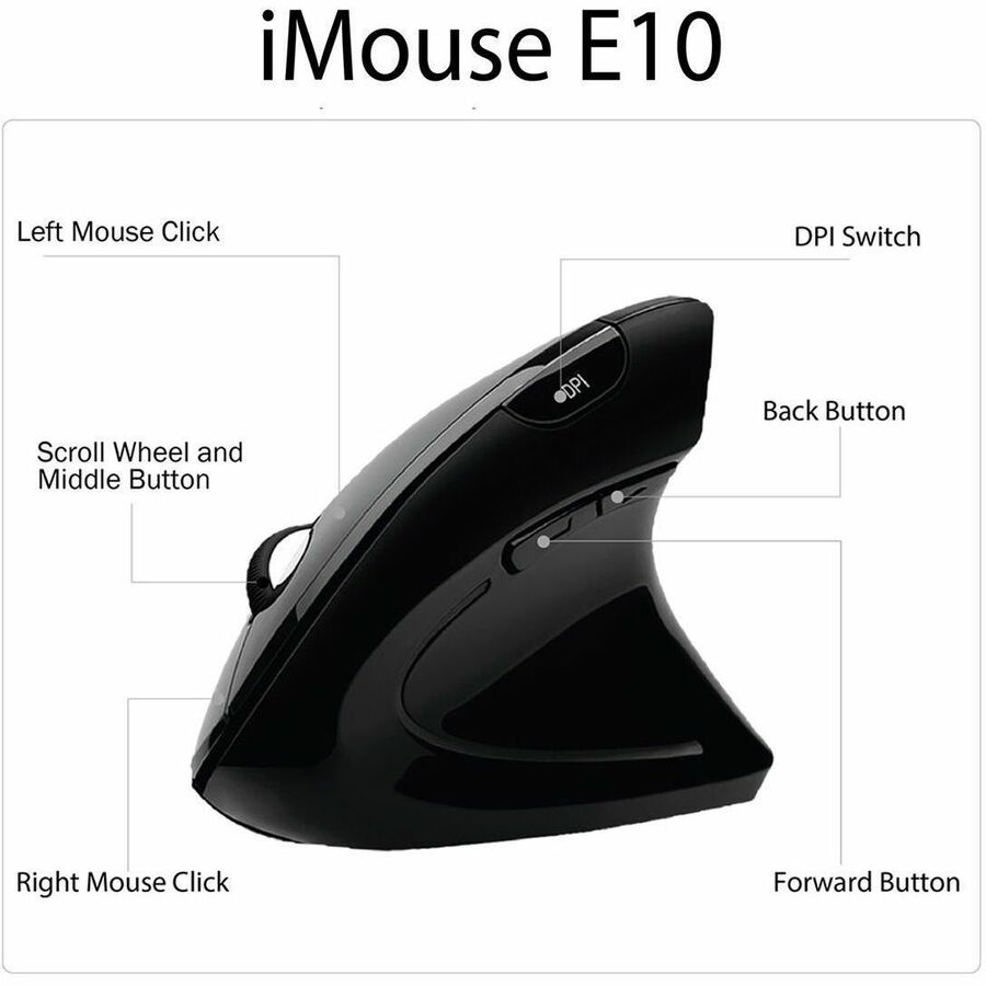 Adesso 2.4 GHz Wireless Vertical Ergonomic Mouse