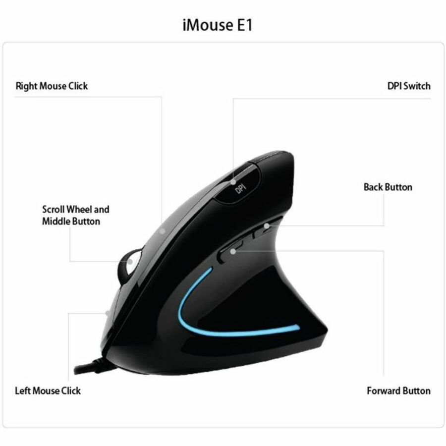 Adesso iMouse E1 Vertical Ergonomic Illuminated Mouse