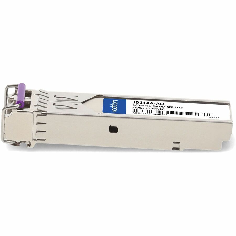 AddOn HP JD114A Compatible TAA Compliant 1000Base-CWDM SFP Transceiver (SMF, 1490nm, 70km, LC)