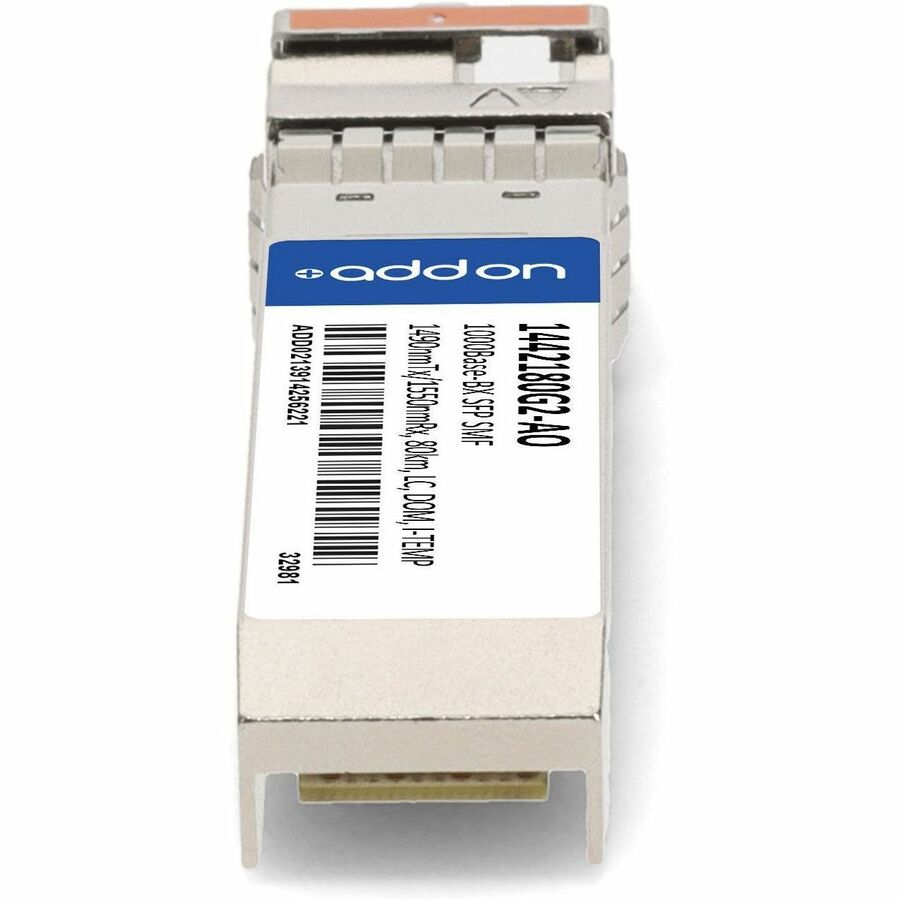 AddOn ADTRAN 1442180G2 Compatible TAA Compliant 1000Base-BX SFP Transceiver (SMF, 1490nmTx/1550nmRx, 80km, LC, DOM, Rugged)