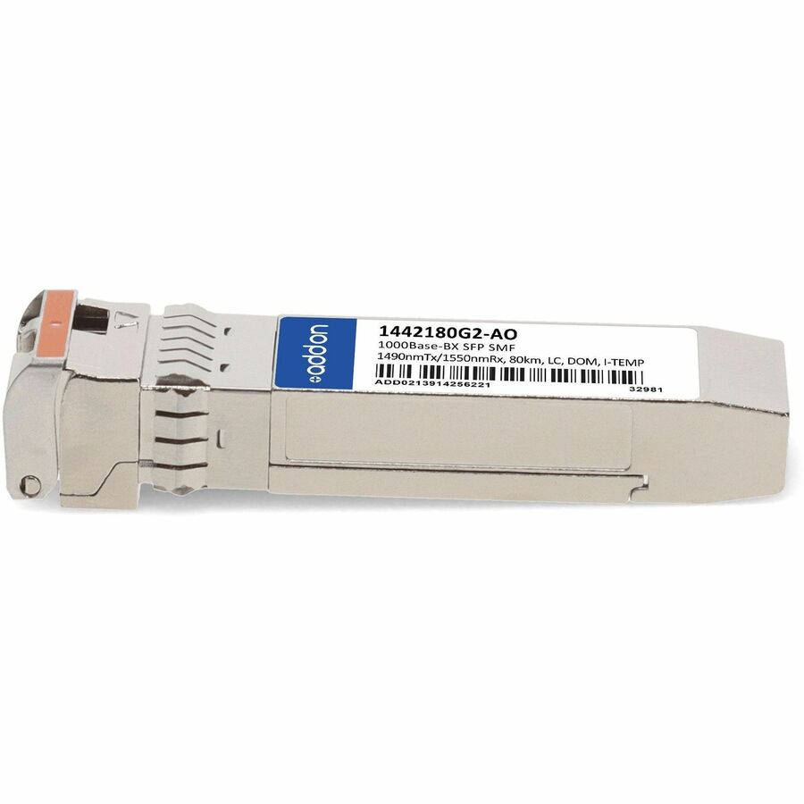 AddOn ADTRAN 1442180G2 Compatible TAA Compliant 1000Base-BX SFP Transceiver (SMF, 1490nmTx/1550nmRx, 80km, LC, DOM, Rugged)