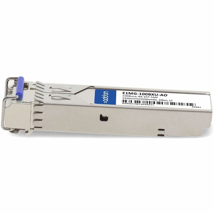 Brocade (Formerly) E1MG-100BXU Compatible TAA Compliant 100Base-BX SFP Transceiver (SMF, 1310nmTx/1550nmRx, 10km, LC)