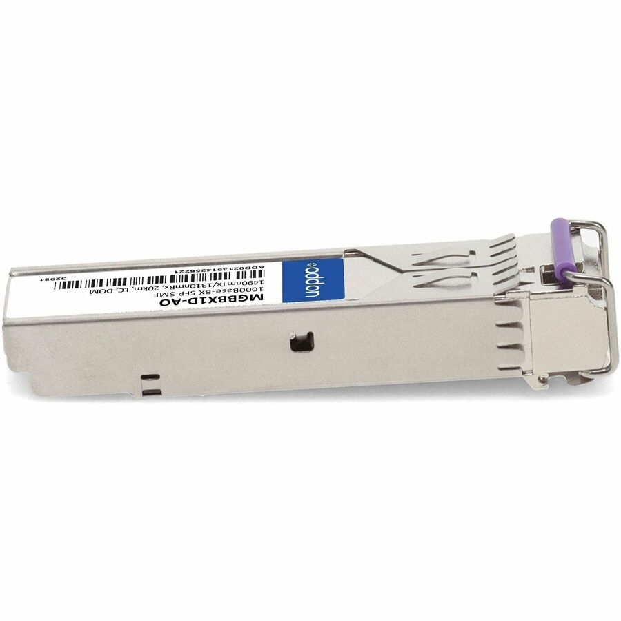 AddOn Linksys MGBBX1D Compatible TAA Compliant 1000Base-BX SFP Transceiver (SMF, 1490nmTx/1310nmRx, 20km, LC, DOM)