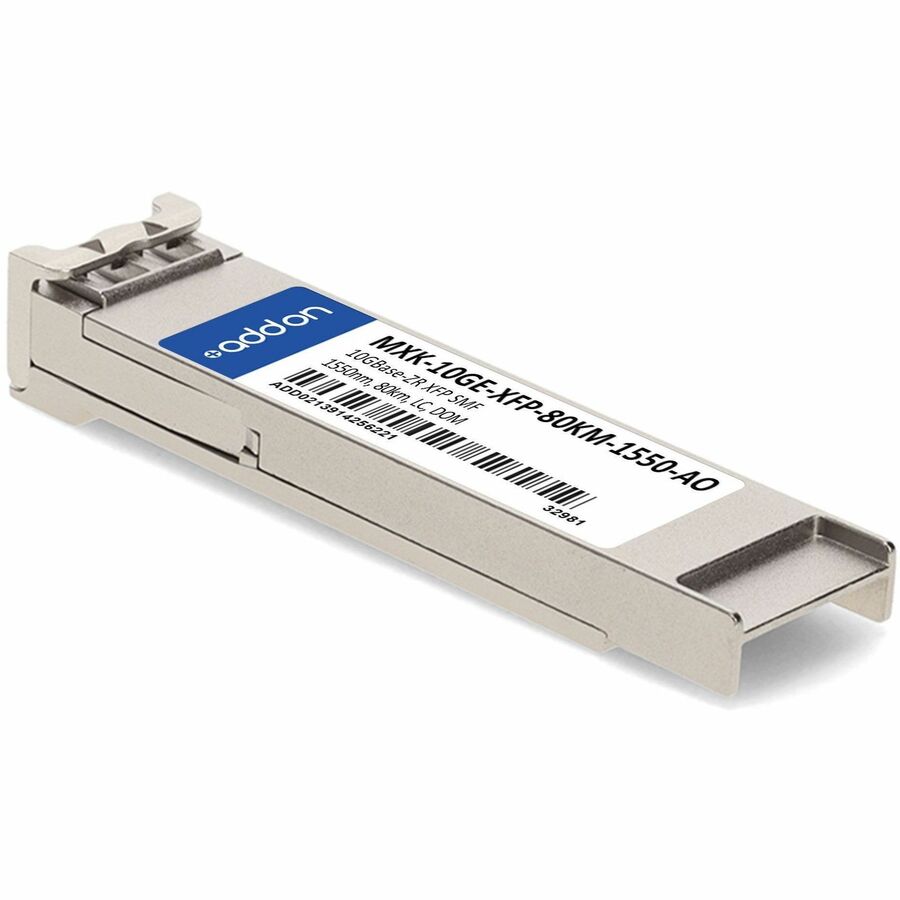 AddOn Zhone MXK-10GE-XFP-80KM-1550 Compatible TAA Compliant 10GBase-ZR XFP Transceiver (SMF, 1550nm, 80km, LC, DOM)