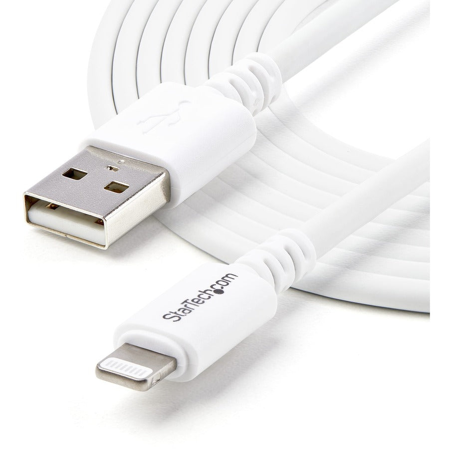StarTech.com 3m (10ft) Long White Apple® 8-pin Lightning Connector to USB Cable for iPhone / iPod / iPad