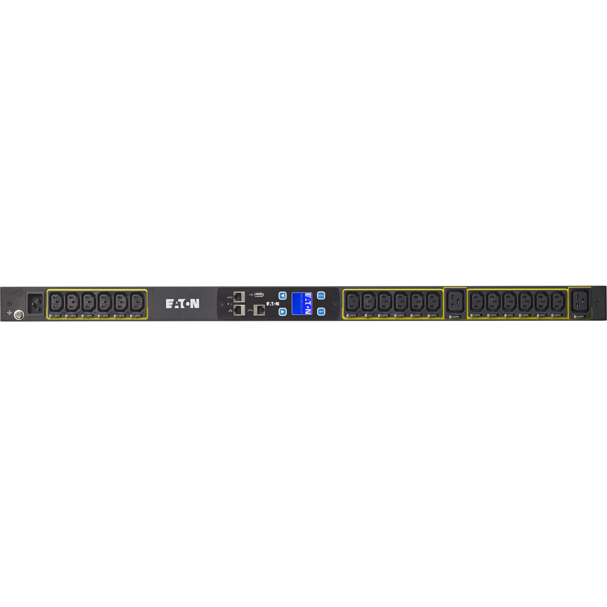 Eaton Metered Input rack PDU, 0U, L6-20P, C20 input, 3.84 kW max, 100-240V, 16A, 10 ft cord, Single-phase, Outlets: (18) C13 Outlet grip, (2) C19 Outlet grip