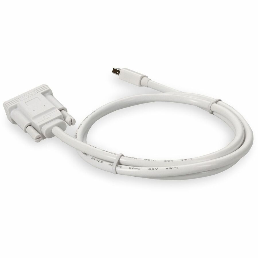 5PK 3ft Mini-DisplayPort 1.1 Male to VGA Male White Cables For Resolution Up to 1920x1200 (WUXGA)