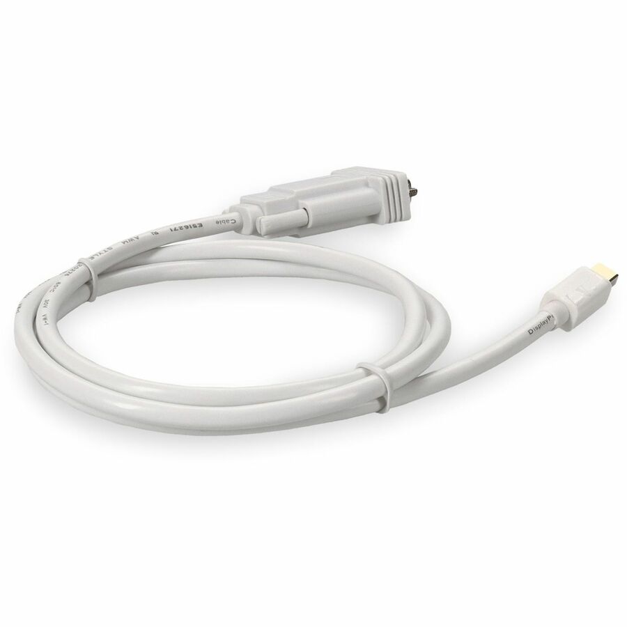 5PK 3ft Mini-DisplayPort 1.1 Male to VGA Male White Cables For Resolution Up to 1920x1200 (WUXGA)