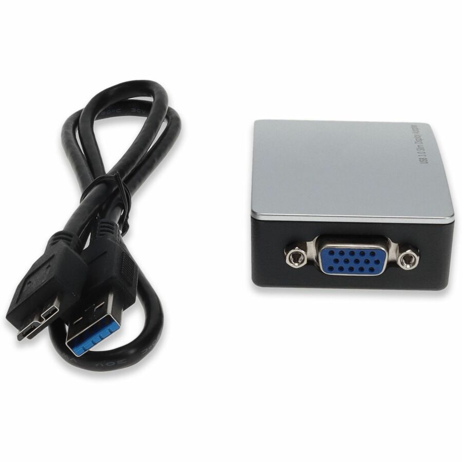 AddOn USB 3.0 (A) Male to VGA Female White Adapter Including 1ft Cable