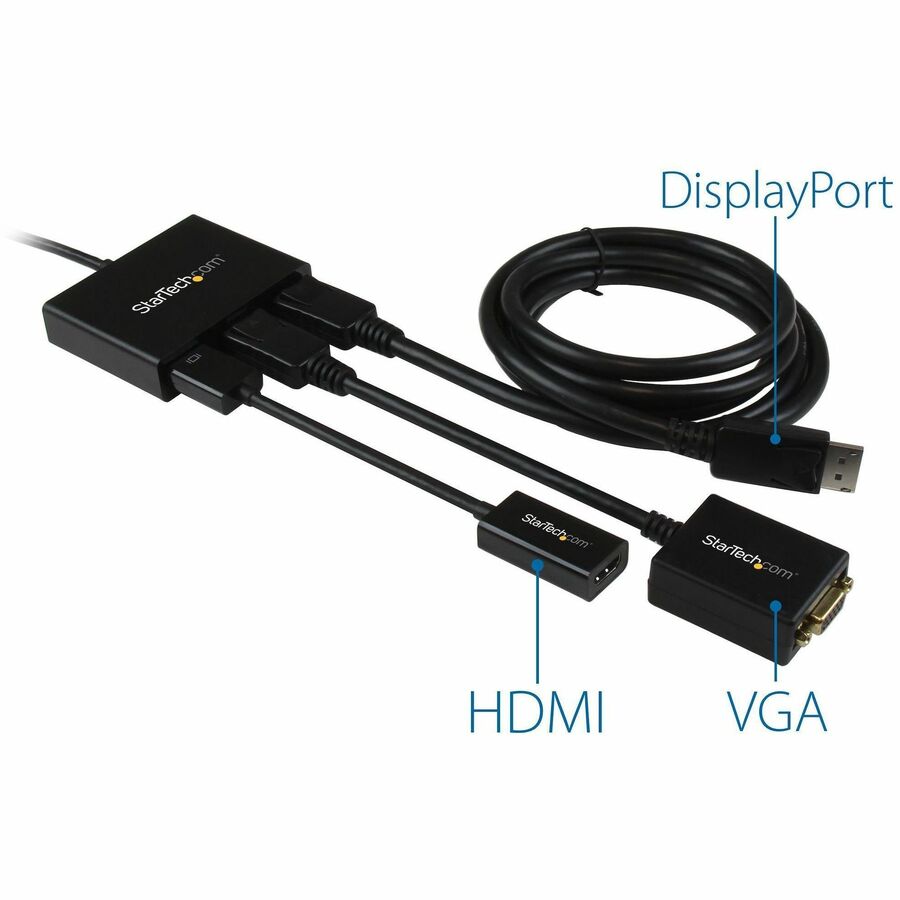StarTech.com 3-Port DisplayPort 1.2 Splitter, DisplayPort to 3x DP Multi-Monitor Adapter, Dual 4K 30Hz and 1080p Computer MST Hub, Windows