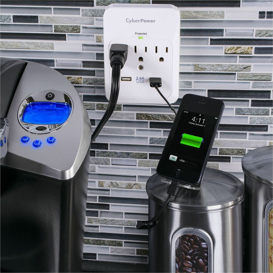 CyberPower CSP300WUR1 Professional 3 - Outlet Surge with 600 J