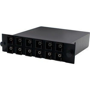 AddOn Cassette for 3-Bay Patch Panel, 1 MPO In, 12 SC Simplex Out, Single-mode Simplex OS1