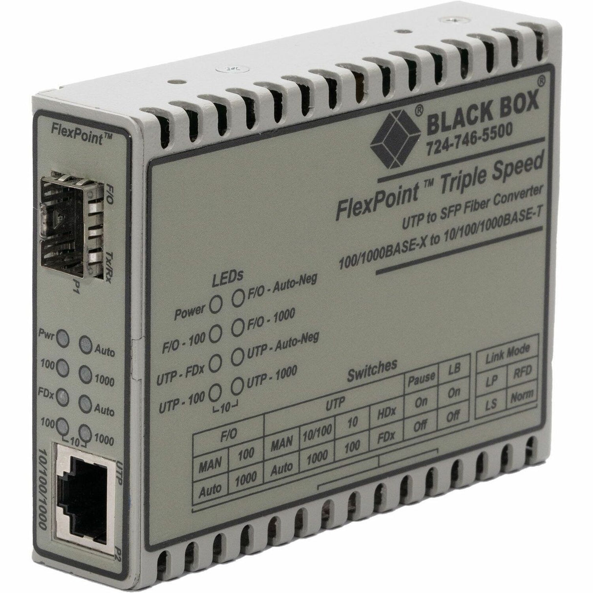 Black Box FlexPoint LMC1017A-SFP Transceiver/Media Converter