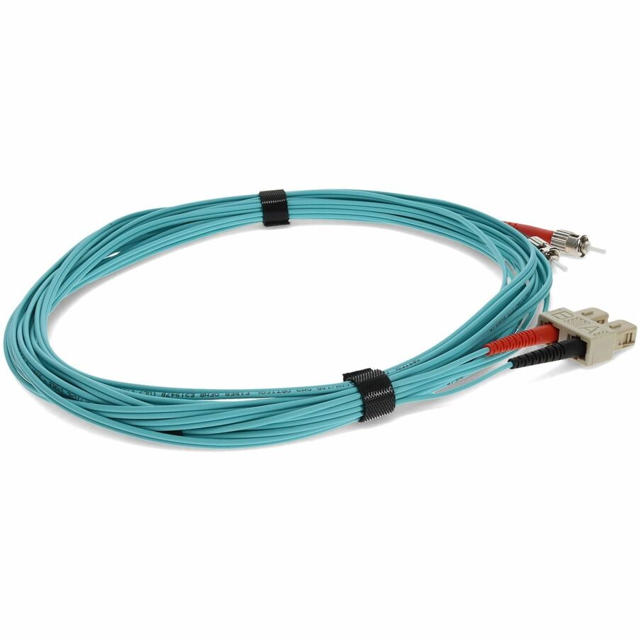 AddOn 3m SC (Male) to ST (Male) Aqua OM4 Duplex Fiber OFNR (Riser-Rated) Patch Cable