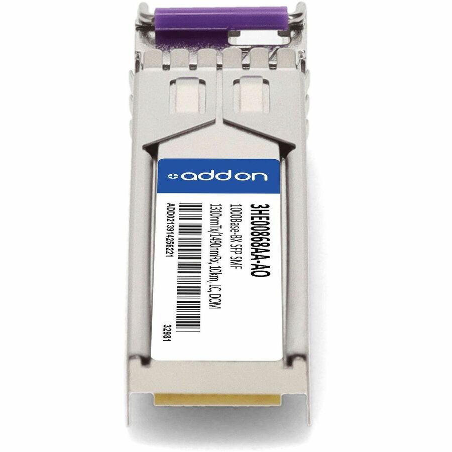 AddOn Alcatel-Lucent Nokia 3HE00868AA Compatible TAA Compliant 1000Base-BX SFP Transceiver (SMF, 1310nmTx/1490nmRx, 10km, LC, DOM)