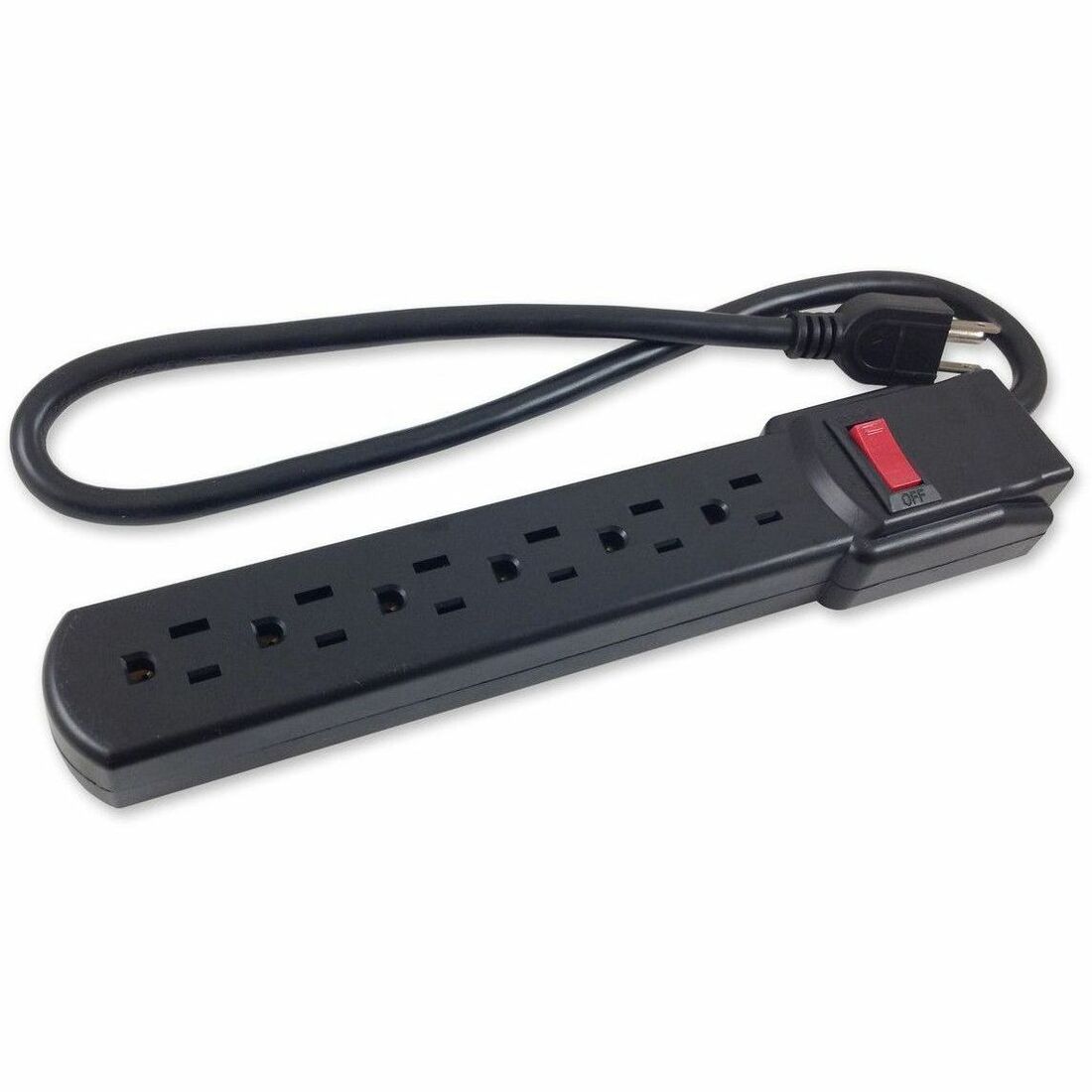 Comprehensive 6-Outlet Black Surge Protector 6Ft AC Cord