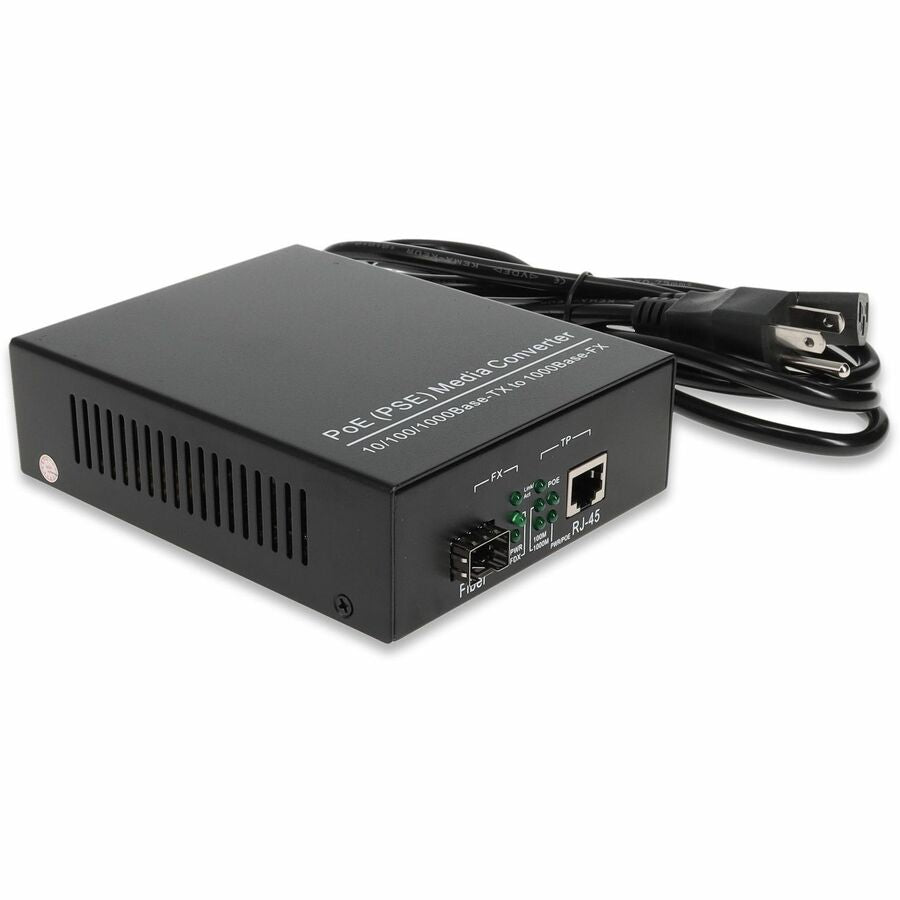 AddOn 10/100/1000Base-TX(RJ45) to 1000Base-SX(SC) MMF 850nm 550m POE Media Converter With EUR Standard Power Supply