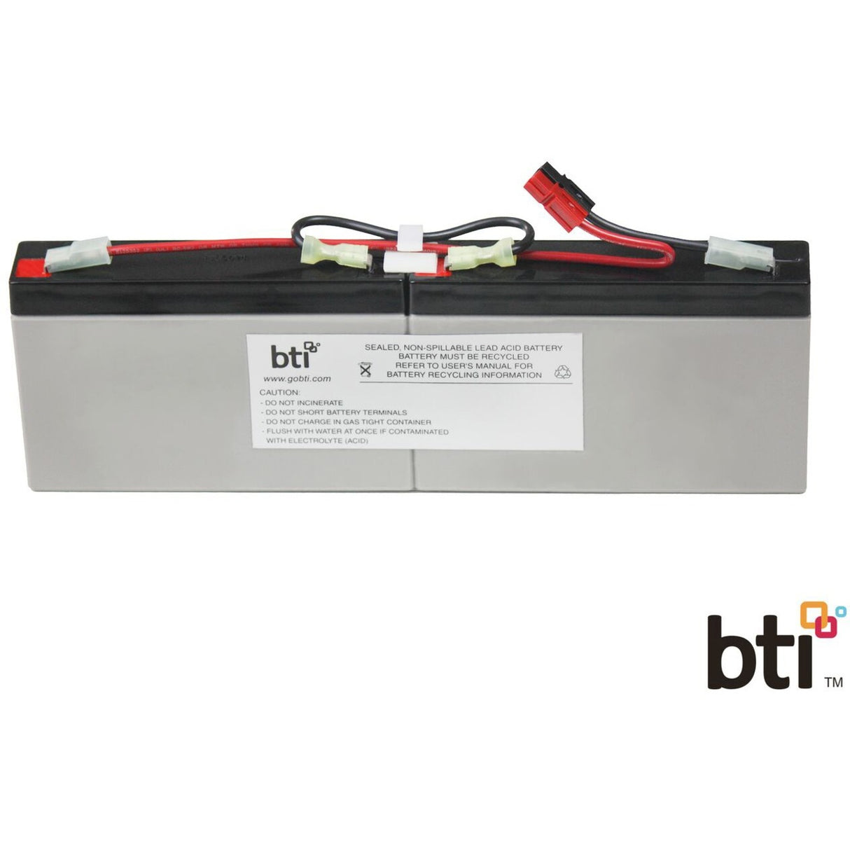 BTI RBC18-SLA18-BTI SEALED LEAD ACID BATTERY FOR APC PS250, PS250I, PS450, PS450I, SC250RM1U, SC250RMI1U, SC450R1X542, SC450RM1U, SC450RMI1U
