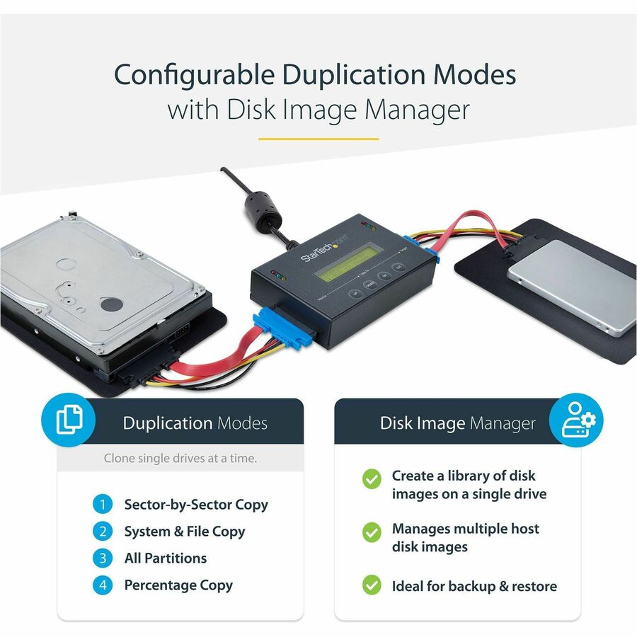 StarTech.com Standalone 2.5 / 3.5"? SATA Hard Drive Duplicator w/ Multi HDD / SSD Image Backup Library