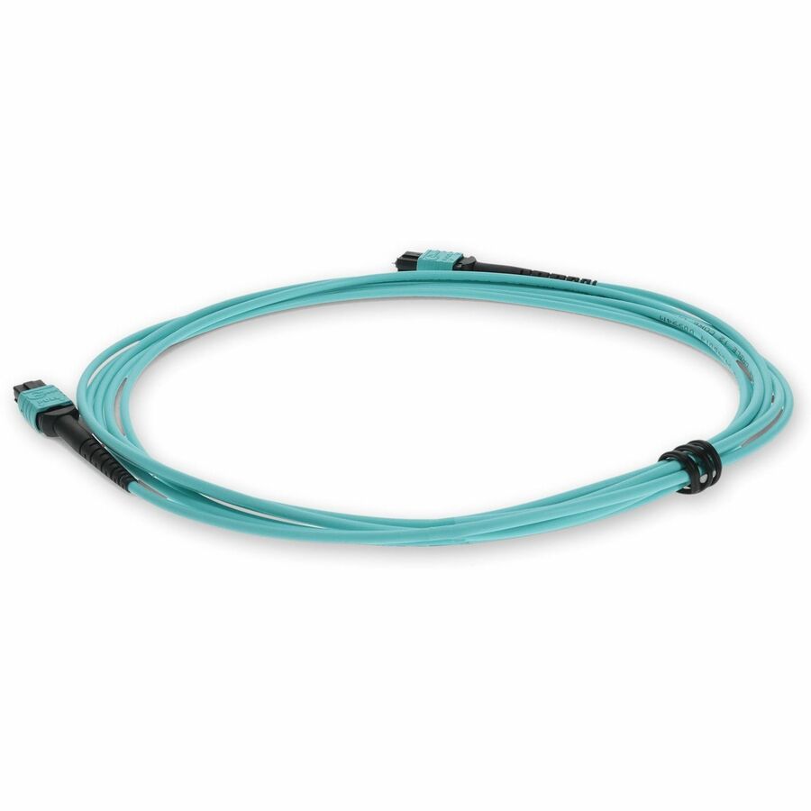 AddOn 3m MPO (Male) to MPO (Male) 12-Strand Aqua OM4 Crossover Fiber OFNR (Riser-Rated) Patch Cable
