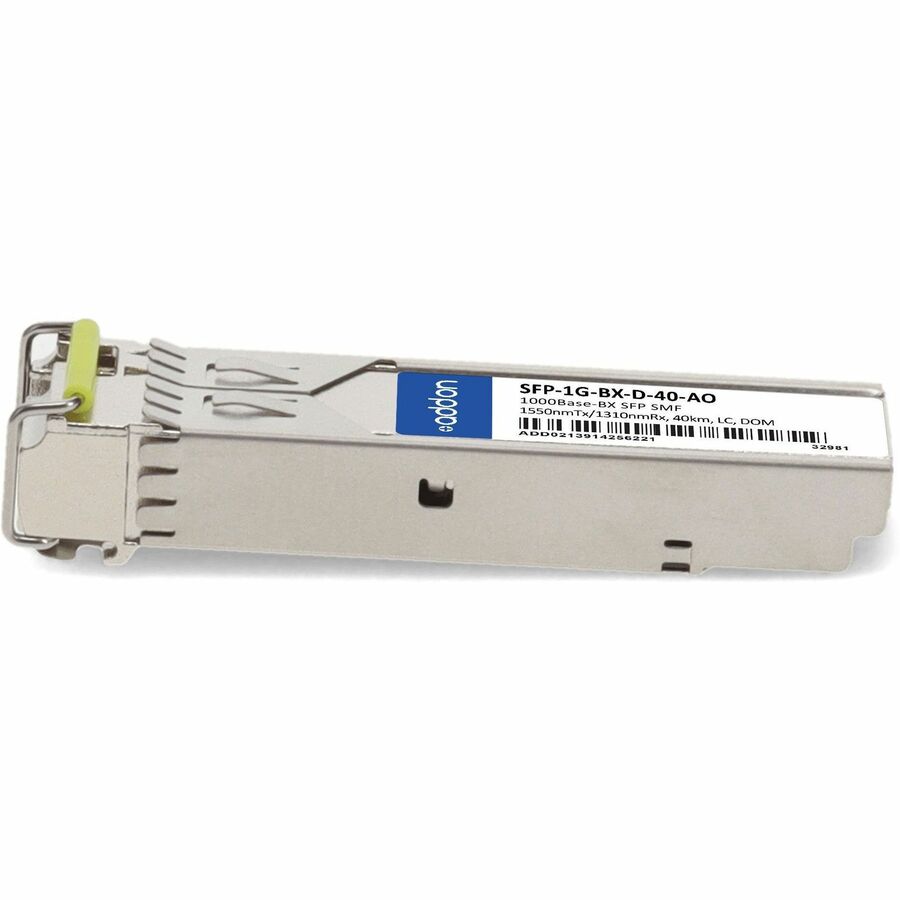 AddOn MSA and TAA Compliant 1000Base-BX SFP Transceiver (SMF, 1550nmTx/1310nmRx, 40km, LC, DOM)