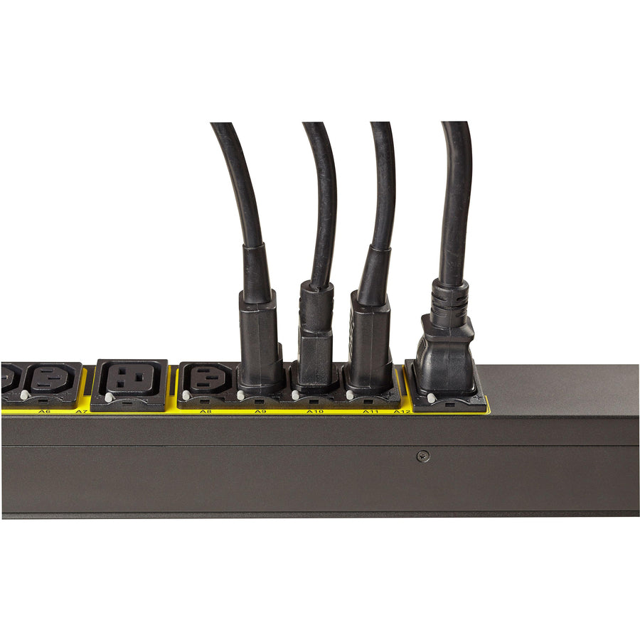 Eaton Managed rack PDU, 0U, L15-30P input, 8.64 kW max, 200-240V, 24A, 10 ft cord, Three-phase, Outlets: (18) C13 Outlet grip, (6) C19 Outlet grip