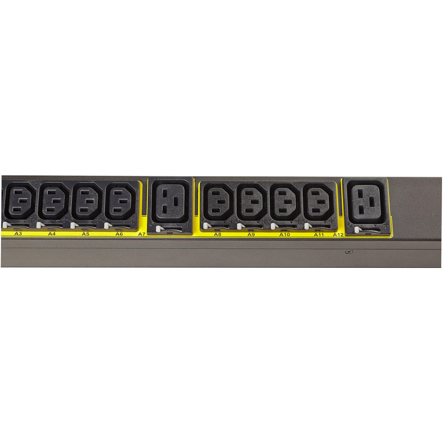 Eaton Managed rack PDU, 0U, L15-30P input, 8.64 kW max, 200-240V, 24A, 10 ft cord, Three-phase, Outlets: (18) C13 Outlet grip, (6) C19 Outlet grip