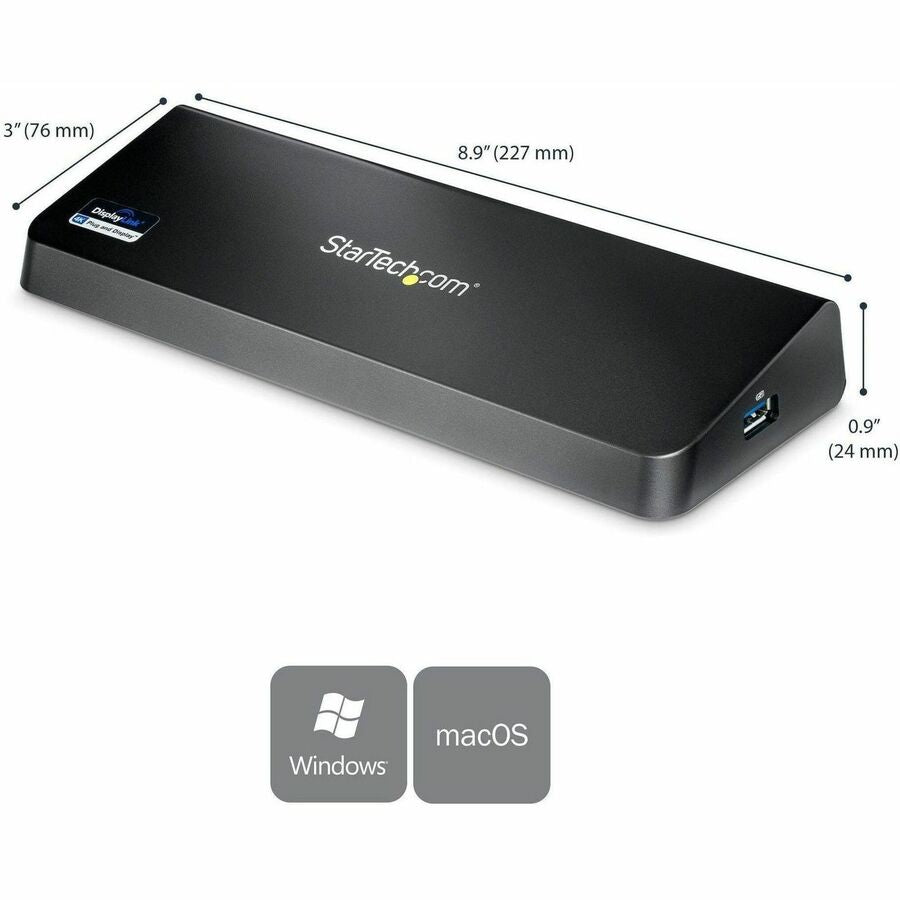 StarTech.com USB 3.0 Docking Station - Windows / macOS Compatible - Supports Dual Displays, HDMI / DisplayPort or 4K Ultra HD on a Single Monitor - USB3DOCKHDPC