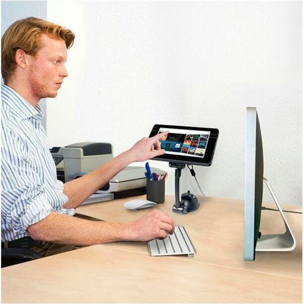 CTA Digital Suction Mount Stand with Theft Deterrent Lock for Tablets and Smartphones