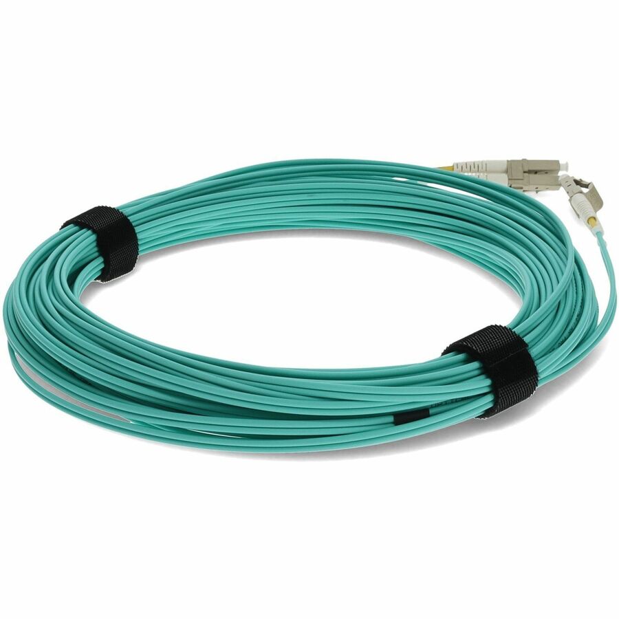 AddOn 40m LC (Male) to LC (Male) Aqua OM3 Duplex Fiber OFNR (Riser-Rated) Patch Cable