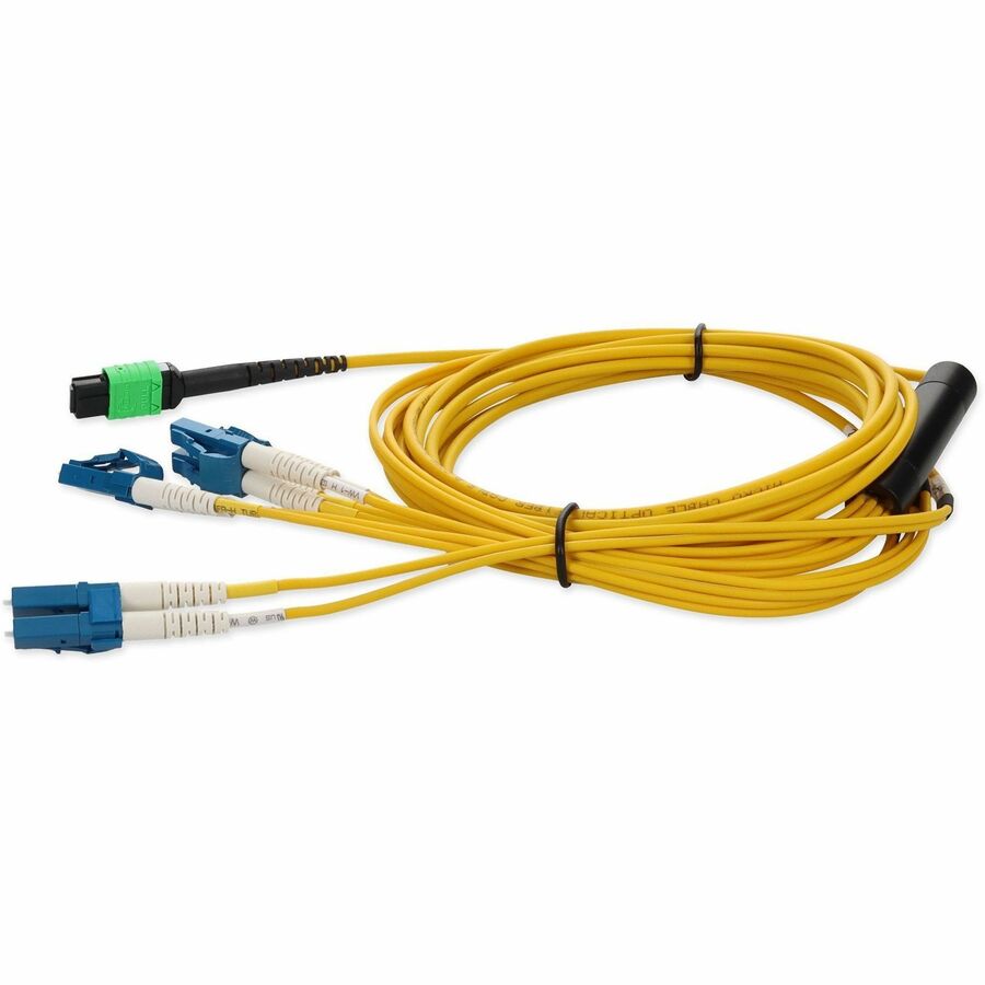 AddOn 3m Juniper Networks MTP-4LC-S3M Compatible MPO (Female) to 8xLC (Male) 8-Strand Yellow OS2 OFNR (Riser-Rated) Fiber Fanout Cable