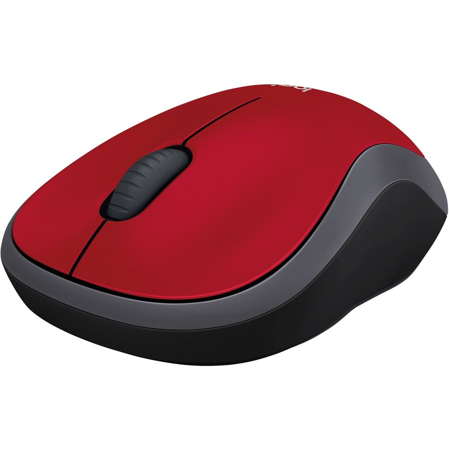 Logitech M185 Wireless Mouse, 2.4GHz with USB Mini Receiver, 12-Month Battery Life, 1000 DPI Optical Tracking, Ambidextrous, Compatible with PC, Mac, Laptop (Red)