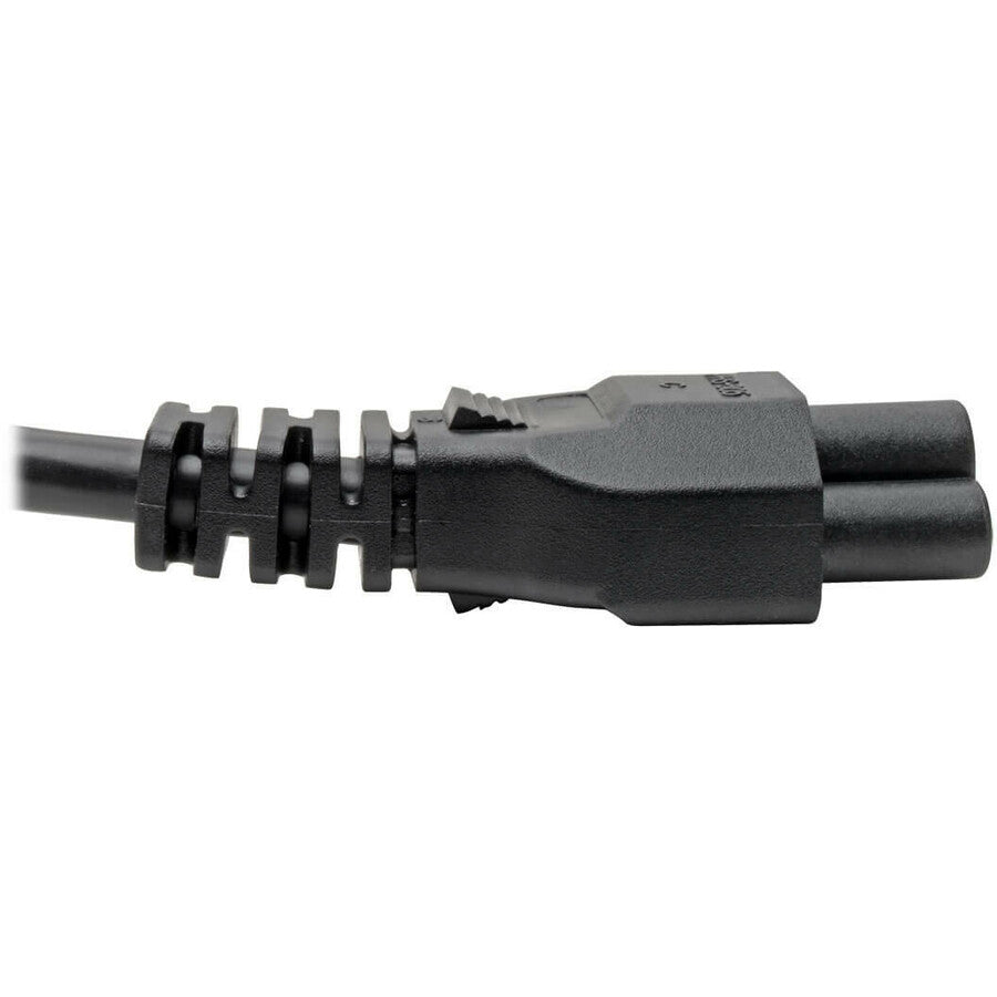 Eaton Tripp Lite Series 3-Slot Power Cord, NEMA 5-15P to C5 - Laptop/Notebook, 10A, 125V, 18 AWG, 3 ft. (0.91 m), Black