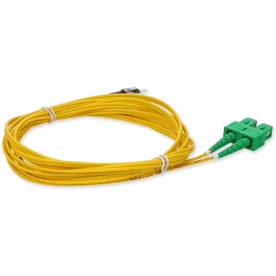 AddOn 3m ASC (Male) to ST (Male) Yellow OS2 Duplex Fiber OFNR (Riser-Rated) Patch Cable