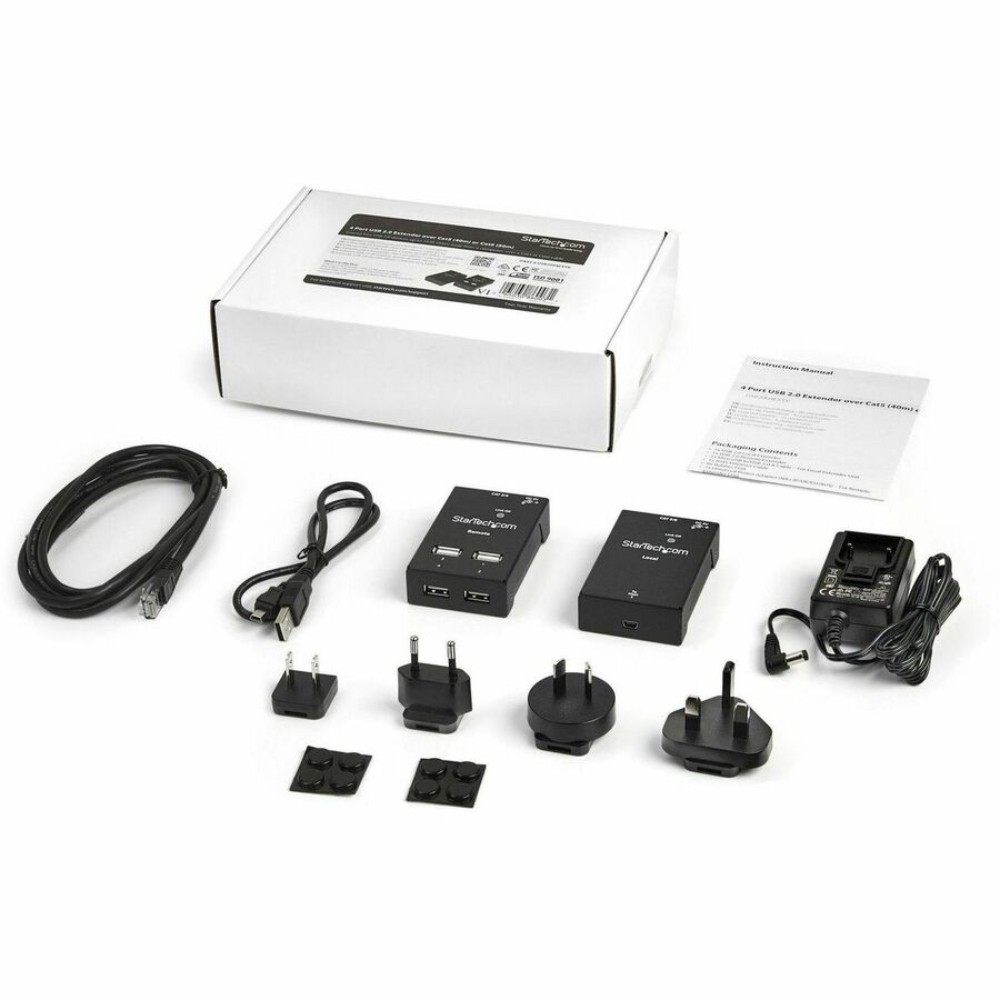 StarTech.com 4 Port USB 2.0-Over-Cat5-or-Cat6 Extender - up to 130ft (40m)