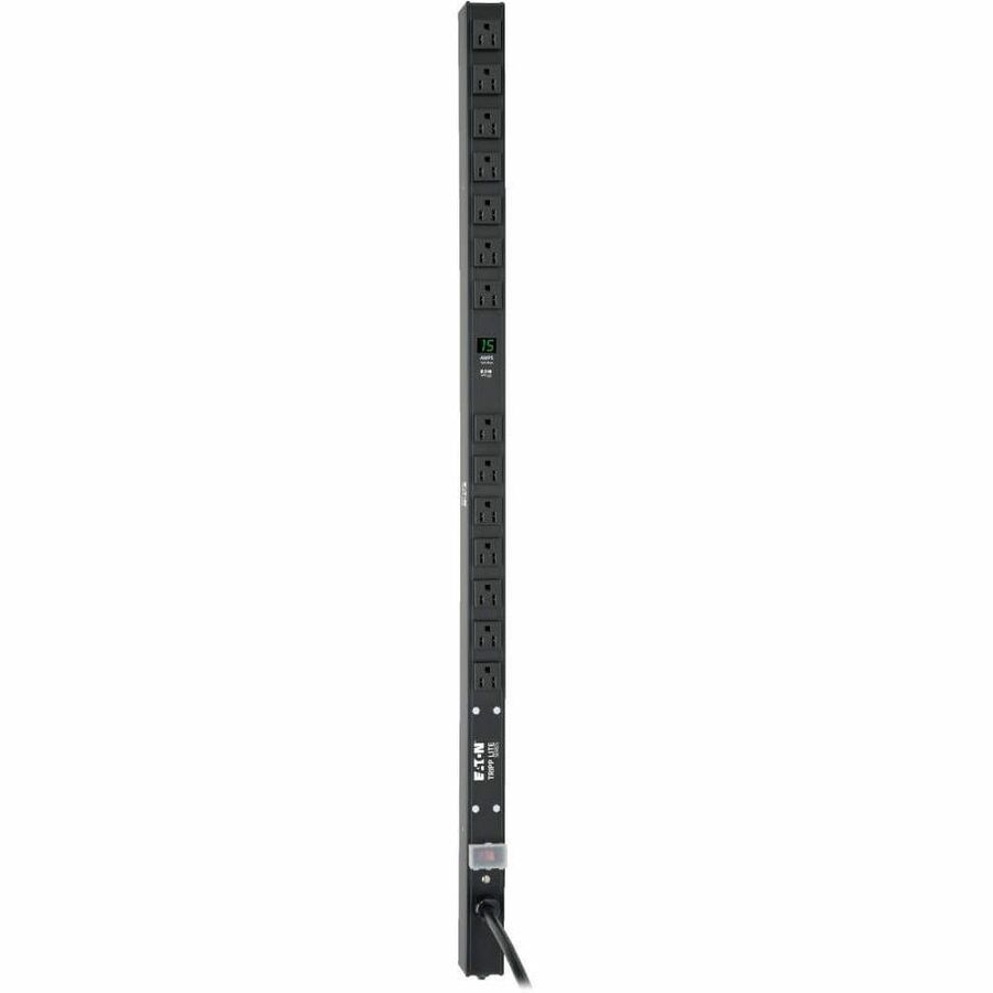 Eaton Tripp Lite Series 1.5kW Single-Phase Local Metered PDU, 100-127V Outlets (14 5-15R), 5-15P, 15 ft. (4.57 m) Cord, 0U Vertical, 36 in.