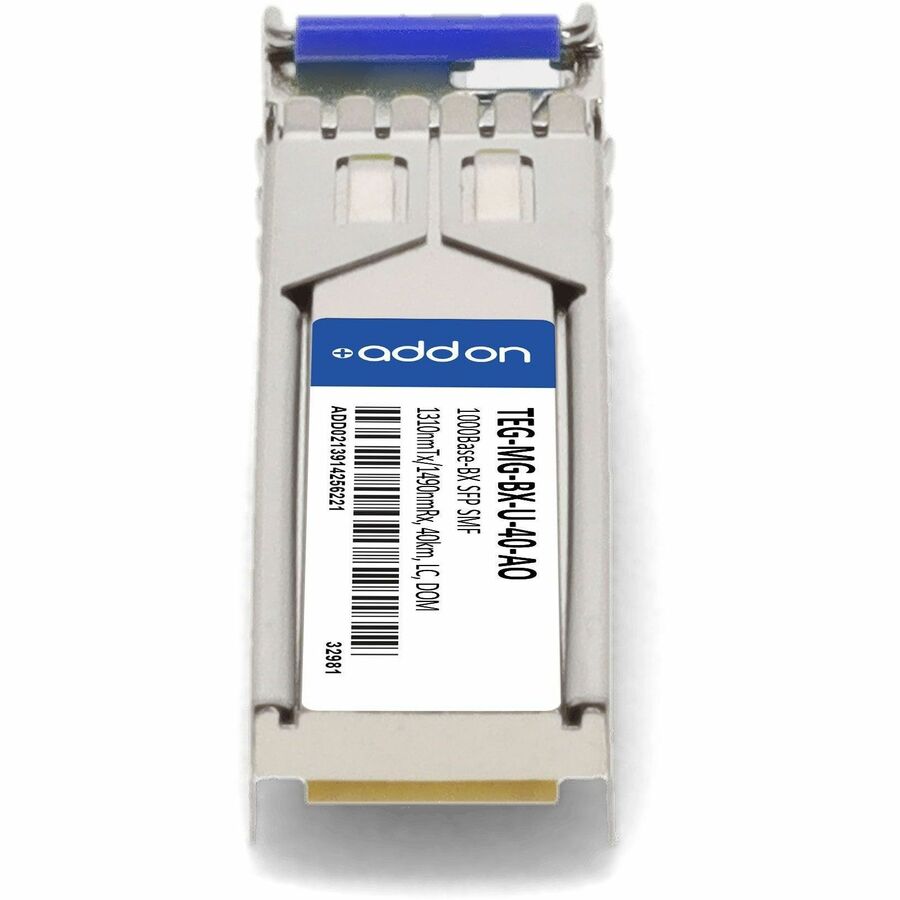 AddOn TRENDnet TEG-MG-BX-U-40 Compatible TAA Compliant 1000Base-BX SFP Transceiver (SMF, 1310nmTx/1490nmRx, 40km, LC, DOM)