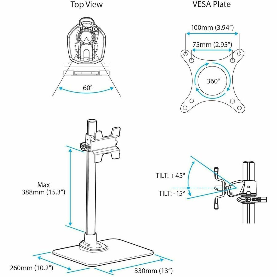 Monitor Stand w Cable Hook TAA
