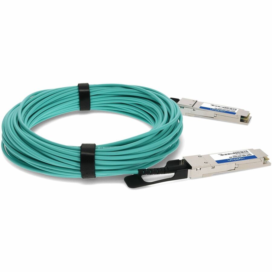 AddOn MSA and TAA Compliant 40GBase-AOC QSFP+ to QSFP+ Direct Attach Cable (850nm, MMF, 30m)