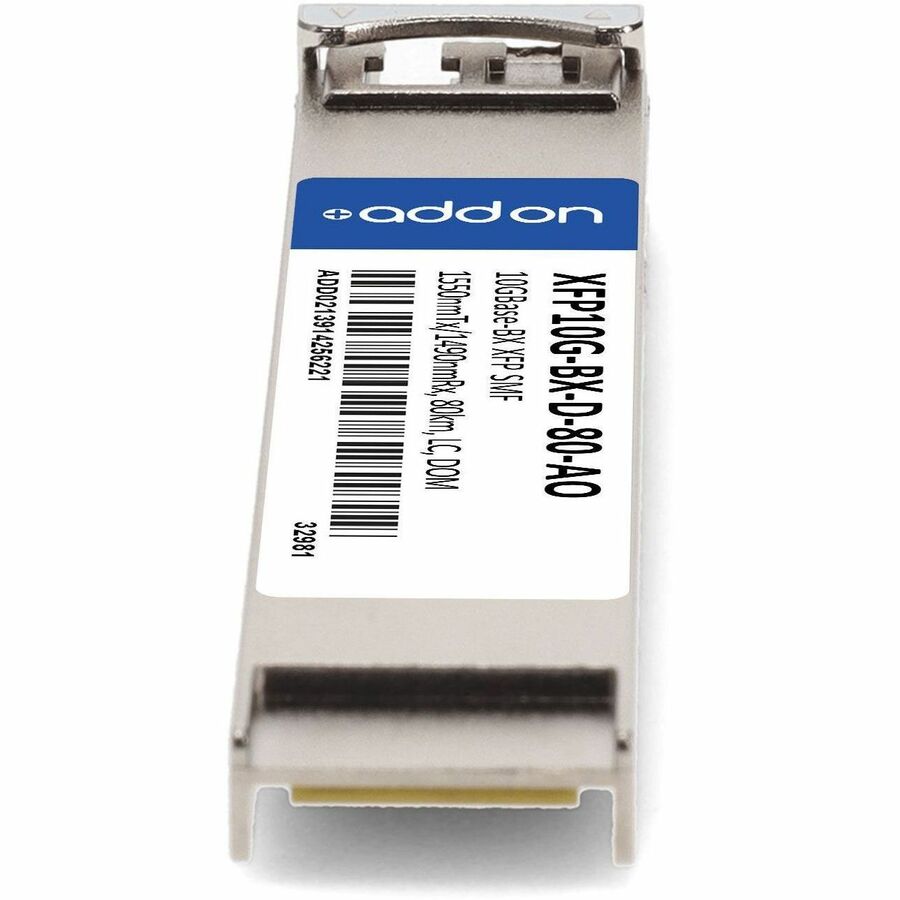 AddOn Cisco XFP10G-BX-D-80 Compatible TAA Compliant 10GBase-BX XFP Transceiver (SMF, 1550nmTx/1490nmRx, 80km, LC, DOM)