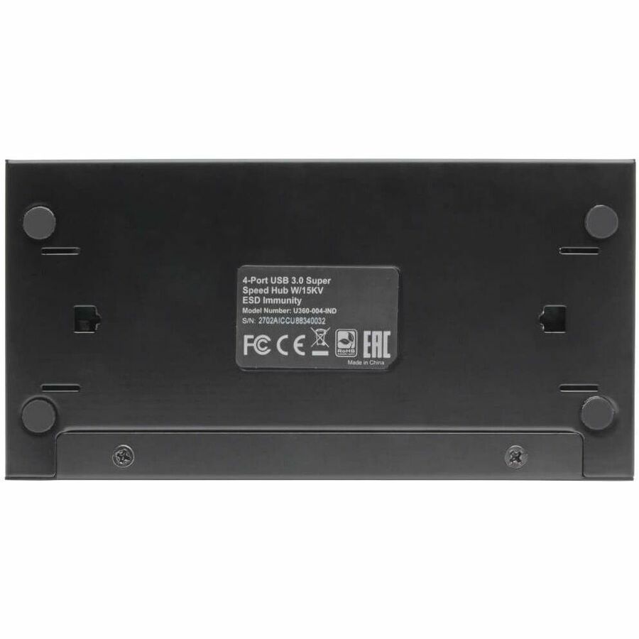 Eaton Tripp Lite Series 4-Port Industrial-Grade USB 3.x (5Gbps) Hub - 20 kV ESD Immunity, Metal Housing, Mountable