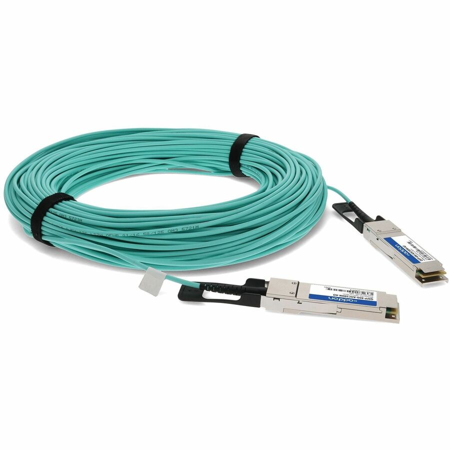 AddOn MSA and TAA Compliant 40GBase-AOC QSFP+ to QSFP+ Direct Attach Cable (850nm, MMF, 100m)