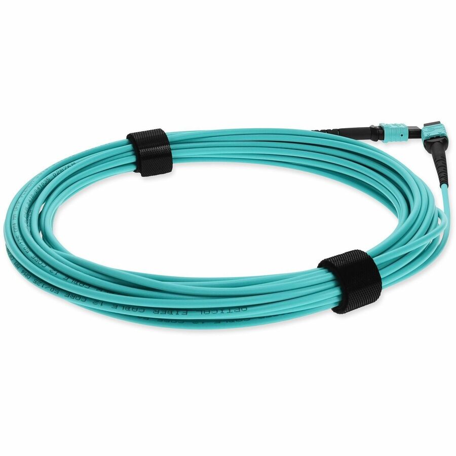 AddOn 7m MPO (Female) to MPO (Female) 12-Strand Aqua OM3 Crossover Plenum-Rated Fiber Patch Cable