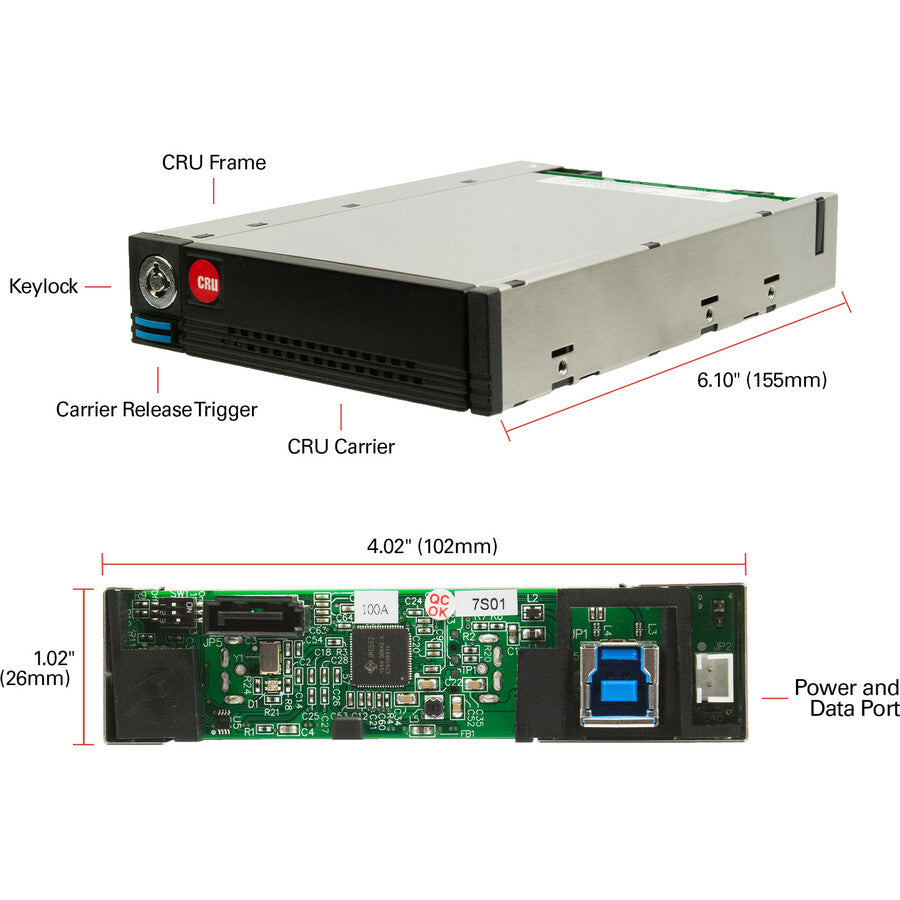 CRU USB 3.0/SATA Enclosure for Hardware RAID/JBOD of Two 2.5-inch SATA Drives