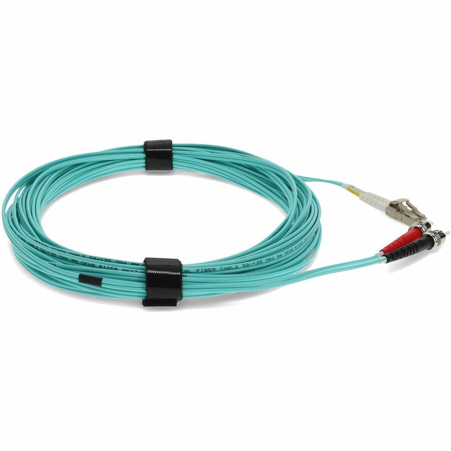 AddOn 4m LC (Male) to ST (Male) Aqua OM4 Duplex Fiber OFNR (Riser-Rated) Patch Cable