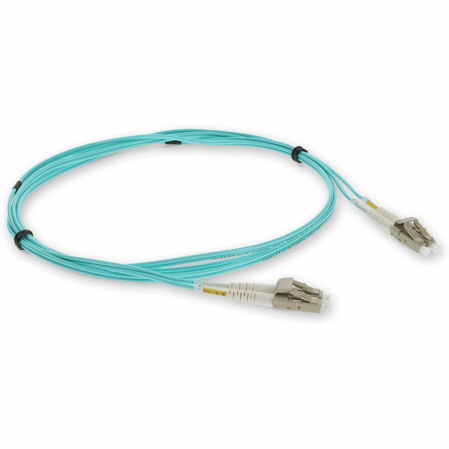 AddOn 5m HP BK840A Compatible LC (Male) to LC (Male) Aqua OM4 Duplex Fiber OFNR (Riser-Rated) Patch Cable