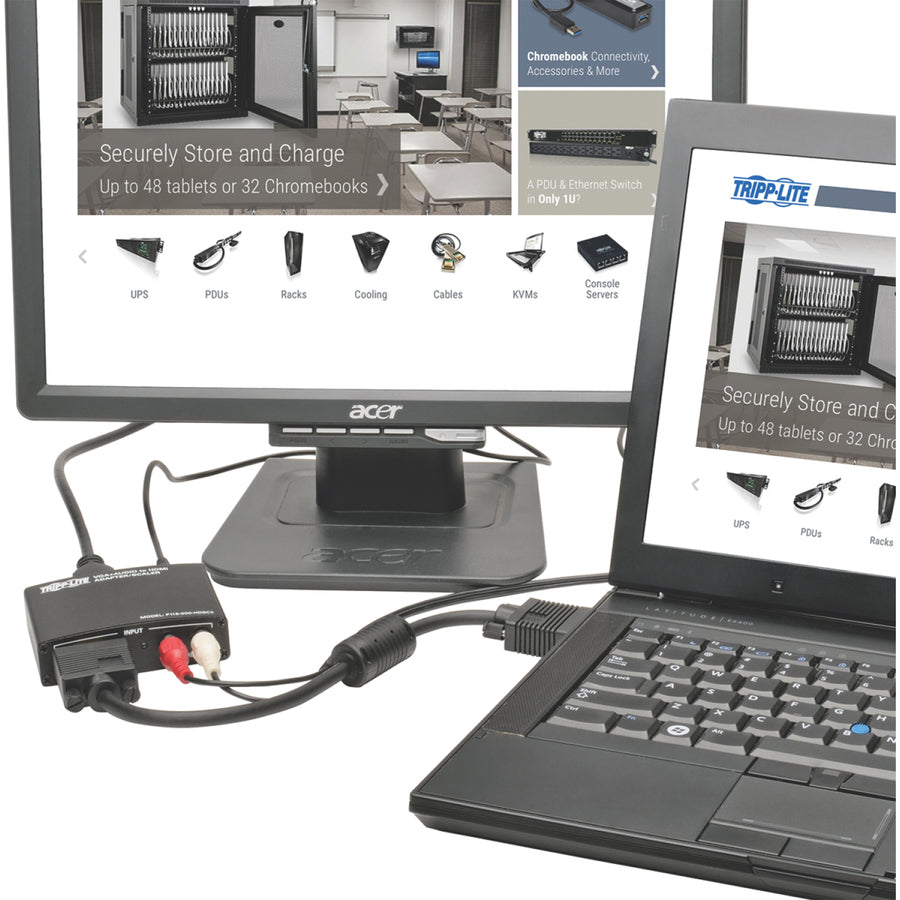 Eaton Tripp Lite Series VGA with RCA Stereo Audio to HDMI Converter with Scaler function