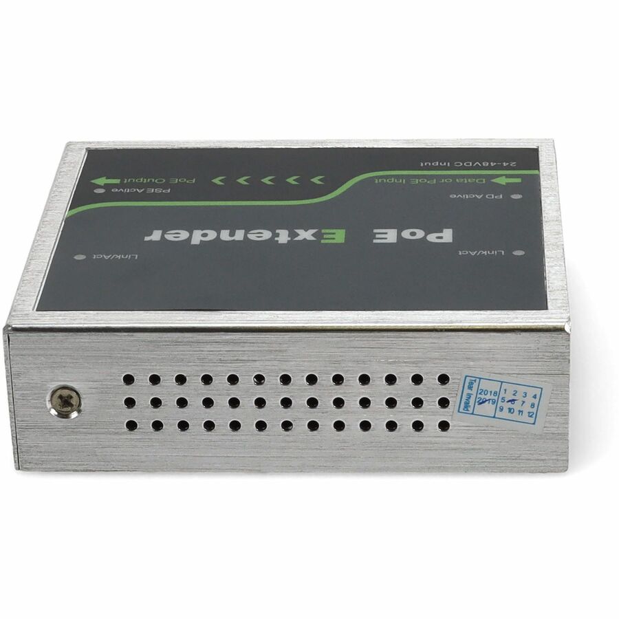 AddOn Gigabit PoE Extender: 1-Port In / 1-Port Out 10/100/1000M PoE Copper Ethernet RJ45 Extender for Cat5e or Better.