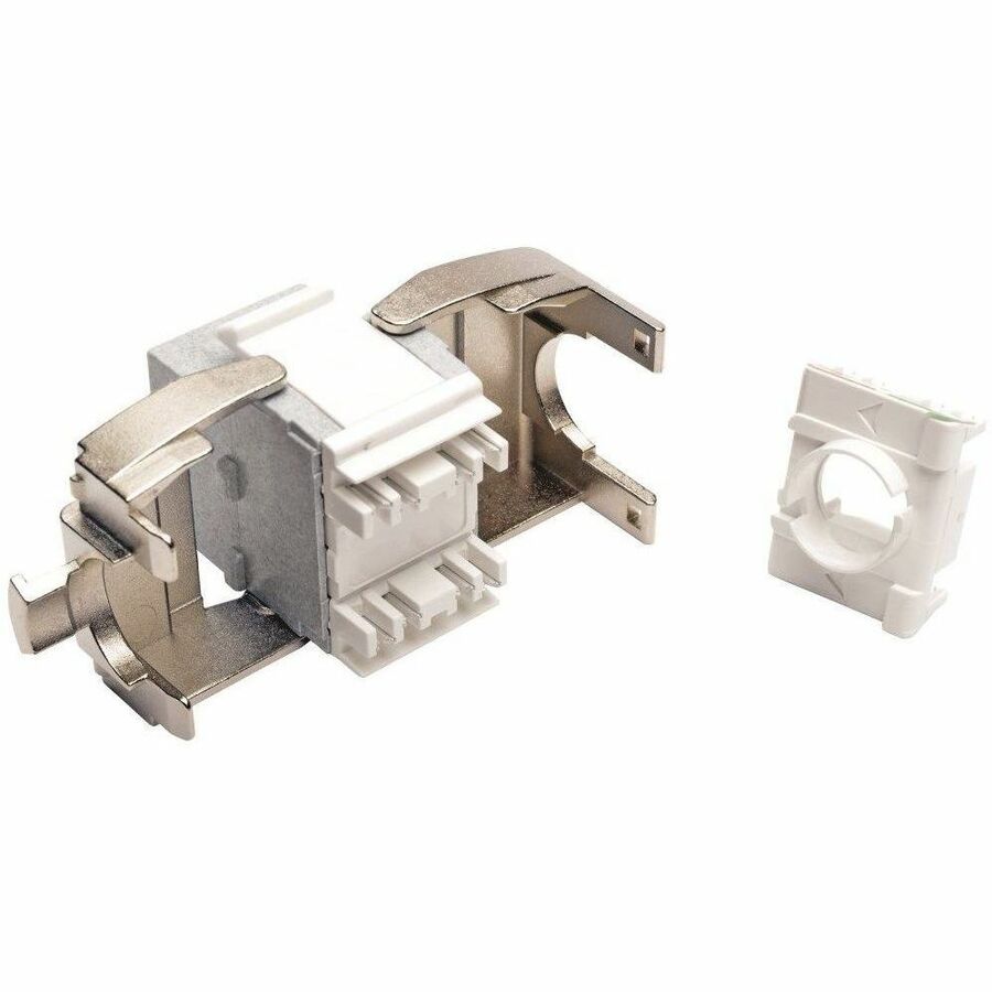 Eaton Tripp Lite Series Toolless Cat6a Keystone Jack, PoE/PoE+ Compliant, Shuttered - Gray, TAA