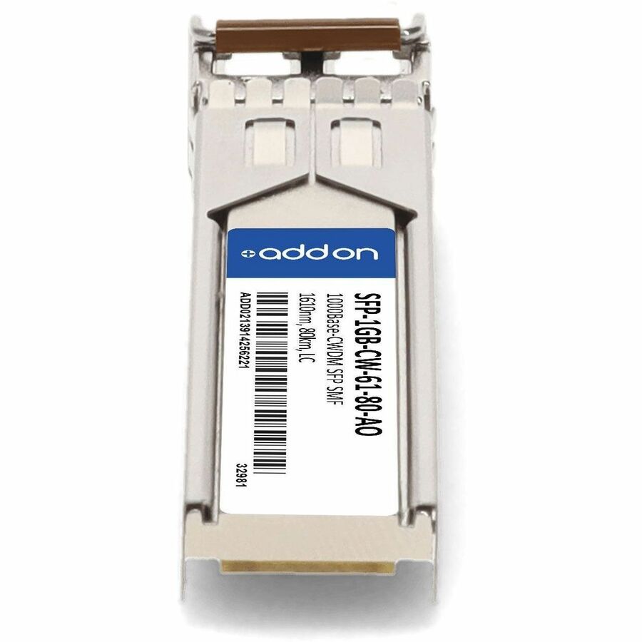 AddOn MSA and TAA Compliant 1000Base-CWDM SFP Transceiver (SMF, 1610nm, 80km, LC)